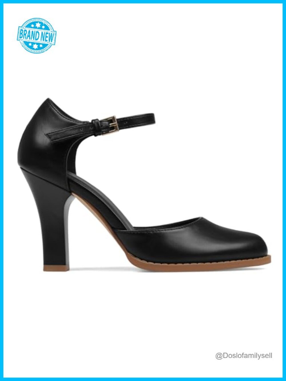 Chunky High Heels Closed Toe Ankle Strap Pointy Pumps Retro D'Orsay Party Mary